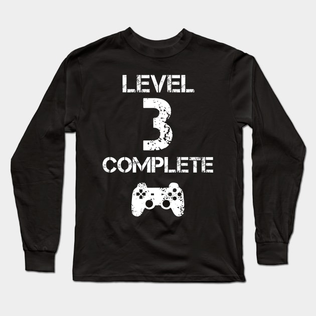 Level 3 Complete T-Shirt - Celebrate 3rd Wedding - Gift Long Sleeve T-Shirt by Ilyashop